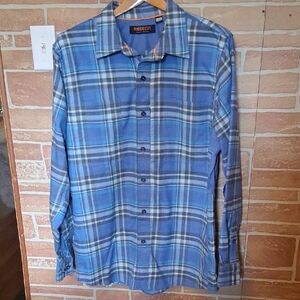 Men's Ridgecut  Blue Plaid Button-Up Shirt Size Large